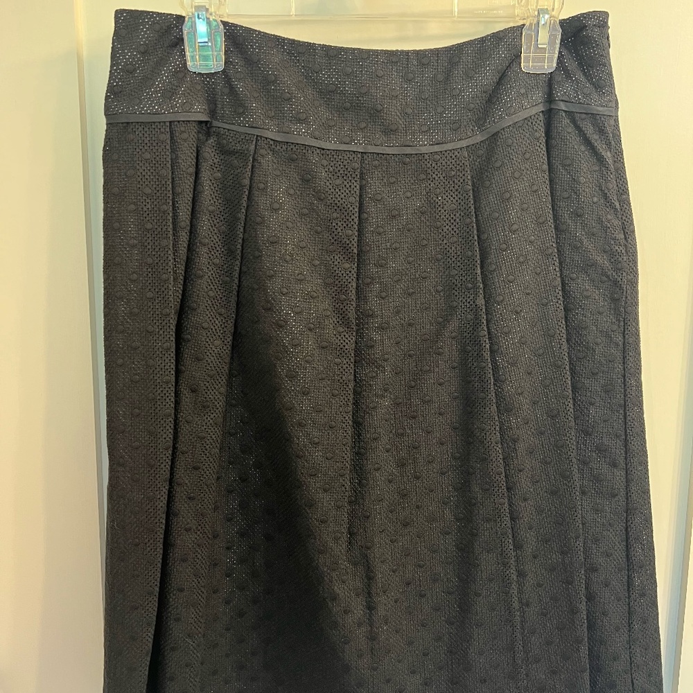 Textured, Pleated Black Skirt